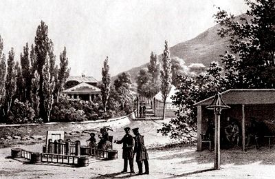 Кисловодск. Источник Нарзан. Литография XIX века